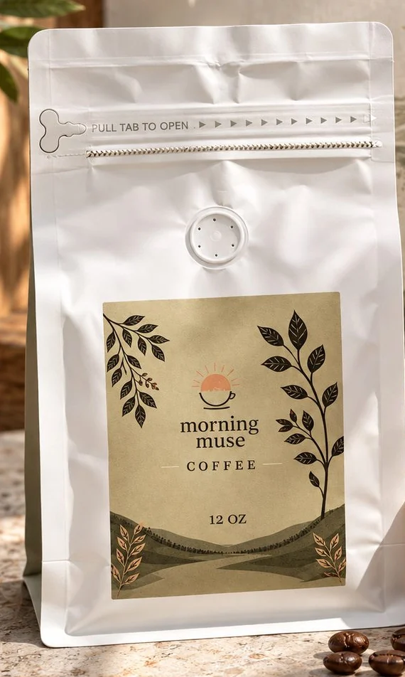 Morning Muse whole-bean coffee bag