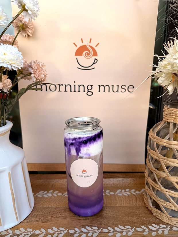 A Morning Muse ube latte at the cart